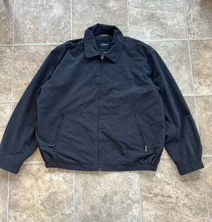 London Fog Men's Large Auburn Zip-Front Golf Jacket Navy Blue